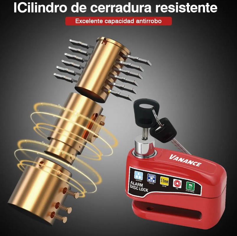 Cadado con alarma antirrobo para bicicletas y motos