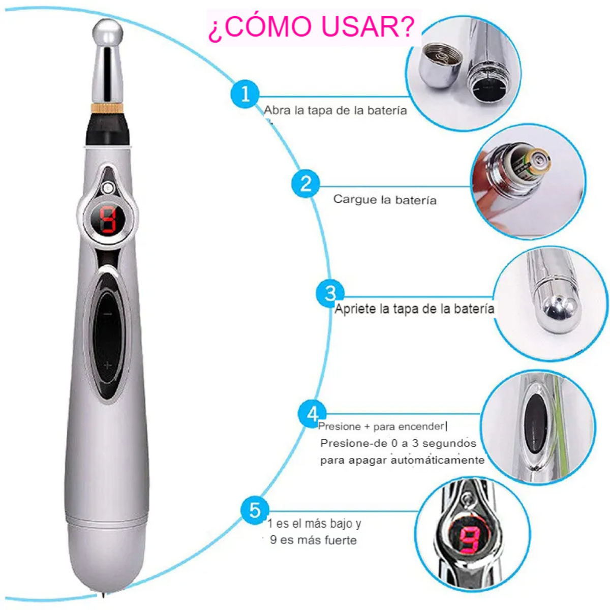 Pluma de acupuntura láser para alivio y rehabilitación